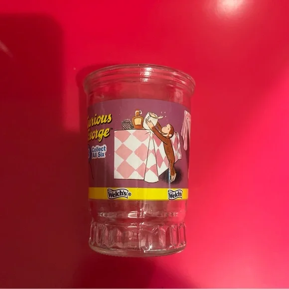 CURIOUS GEORGE Welch's Collectors Glass Jelly Jar #3 Purple - Picture 1 of 4